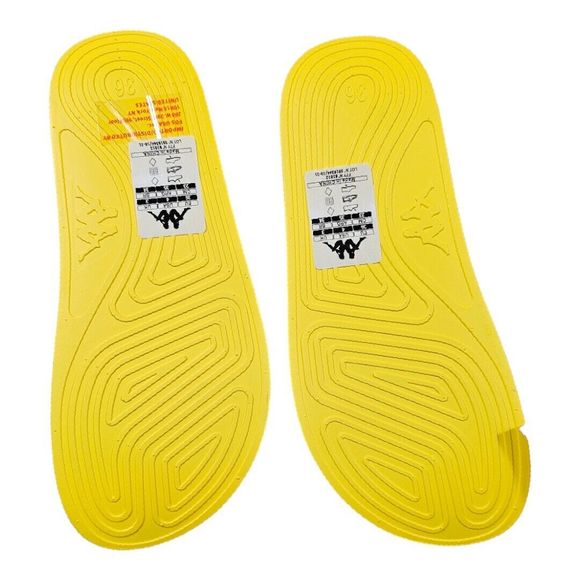 Kappa Authentic Adam 2 Yellow Yolk White Antique Youth Unisex SZ USA 4 SLIDES - Picture 4 of 4